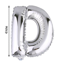 40inch Shiny Metallic Silver Mylar Foil Helium/Air Alphabet Letter Balloon - D