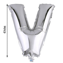 Silver Aluminum Foil Letter V Balloon