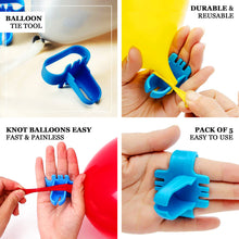 Balloon Knots Easy Tie Tools in Blue 5 Pack 