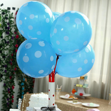Celebrate in Style with Blue and White Polka Dot Balloons