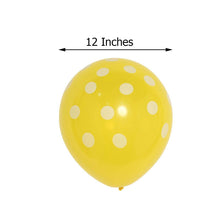 12 Inch Fun Polka Dot Latex Party Balloons Yellow & White 25 Pack