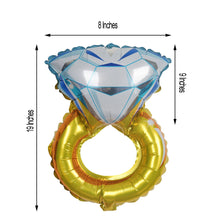 A foil mylar diamond ring balloon