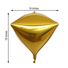 3 Pack | 16inch Shiny Gold 4D Diamond Self-Sealing Reusable Foil Balloon