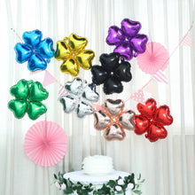 10 Pack | 15inches Shiny Purple Four Leaf Clover Shaped Mylar Foil Balloons