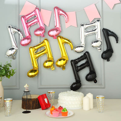 Colorful musical note balloons decor for a celebration party