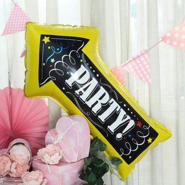 Versatile and Eye-Catching 2 Pack Reusable Party This Way Arrow Sign Mylar Foil Balloons 30"