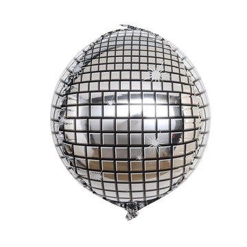 Create an Unforgettable Party Atmosphere with the Mirrored Silver Disco Ball Mylar Reusable Foil Helium Air Balloon