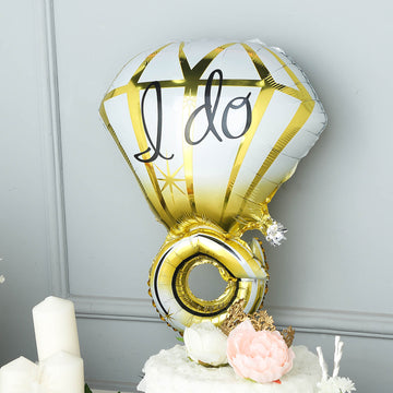 Make a Statement with our Gold Diamond Ring Balloon