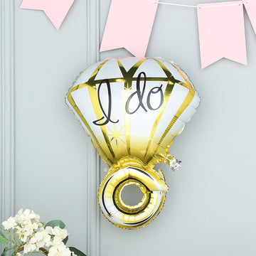 Add Elegance and Festivity with our Gold Diamond Ring Balloon