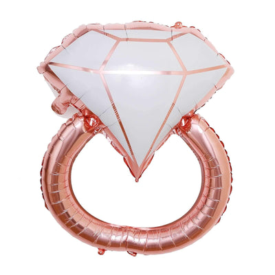 Rose gold diamond ring balloon for celebrations and parties
