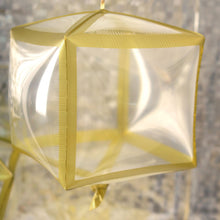 Clear And Gold Cube Mylar Balloons 3 Pack 13 Inch 4d