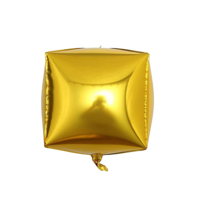 Gold star-shaped foil balloon on a plain background