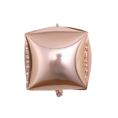 Rose gold decorative pillow with geometric shape