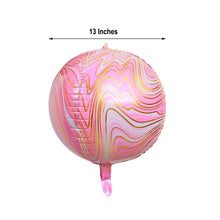 3 Pack Of 4D Pink And Gold Marble Sphere Balloons 13 Inch