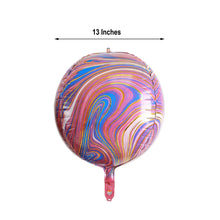 3 Pack Of 4D Purple And Gold Marble Sphere Balloons 13 Inch