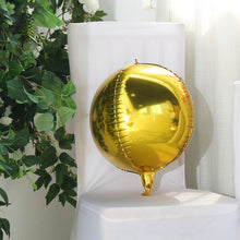 2 Pack | 12inch 4D Metallic Gold Sphere Mylar Foil Helium or Air Balloons