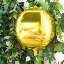 2 Pack | 14inch 4D Metallic Gold Sphere Mylar Foil Helium or Air Balloons
