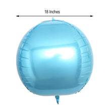 2 Pack | 18inch 4D Metallic Blue Sphere Mylar Foil Helium or Air Balloons