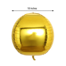2 Pack | 18inch 4D Metallic Gold Sphere Mylar Foil Helium or Air Balloons