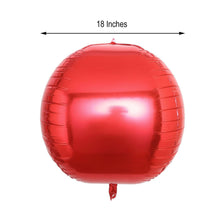 2 Pack | 18inch 4D Metallic Red Sphere Mylar Foil Helium or Air Balloons