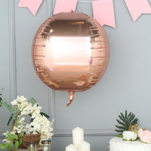 2 Pack | 18inches 4D Rose Gold Sphere Mylar Foil Helium or Air Balloons