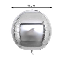 2 Pack | 18inches 4D Shiny Silver Sphere Mylar Foil Helium or Air Balloons