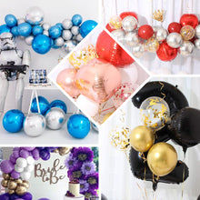 2 Pack | 14inch 4D Shiny Silver Sphere Mylar Foil Helium or Air Balloons