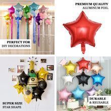 2 Pack | 16inch 4D Shiny Black Star Mylar Foil Helium or Air Balloons