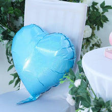 2 Pack | 15inch 4D Metallic Blue Heart Mylar Foil Helium or Air Balloons