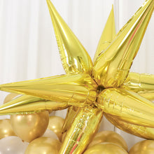 36 Pack Metallic Gold Starburst 3D Mylar Foil Cone Balloons