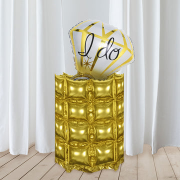 Add Festive Decor with the Metallic Gold Mylar Foil Balloon Backdrop