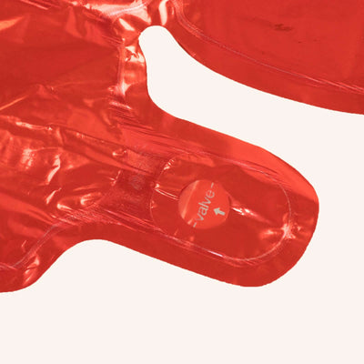 Red inflatable valve accessory for air mattresses