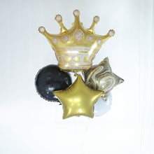 Mylar Foil Balloon Set Of 6 In Gold and Black