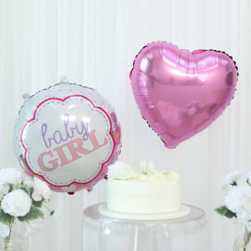 Pink/White Girl Gender Reveal Party Balloon Decorations