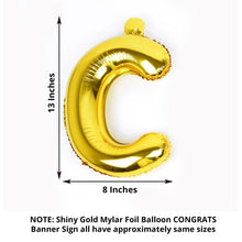 Shiny gold mylar foil balloon congrats banner sign