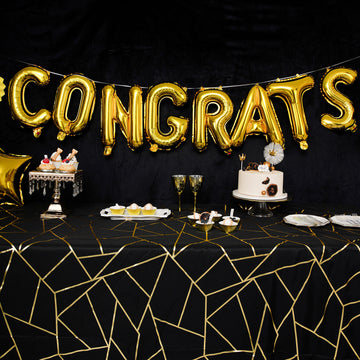 Shiny Gold Congrats Mylar Foil Balloon Banner Sign 13"