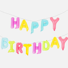 Happy Birthday Colorful Mylar Foil Balloon Banner Ready To Use 13 Inch