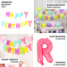 Colorful Foil Mylar Balloon Banner Happy Birthday 13 Inch Ready To Use 
