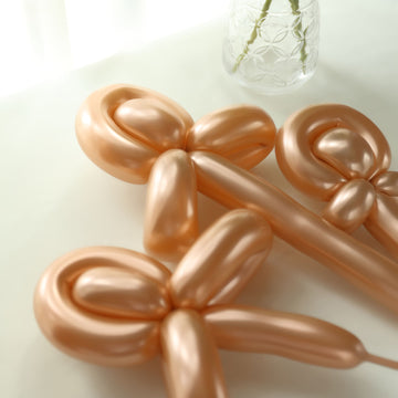 Unleash Your Creativity with Metallic Rose Gold Modeling Latex Balloons