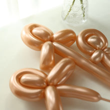 Rose Gold Long Twisting Balloons 50 Pack
