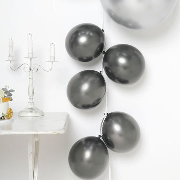 Create a Stunning Atmosphere with Metallic Chrome Charcoal Gray Latex Balloons