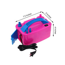 600W Hot Pink Dual Nozzle Electric Balloon Pump, Balloon Blow Up Machine