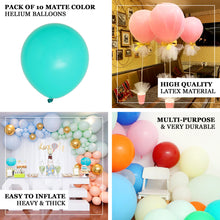 Pack of 10 Air or Helium Matte Pastel Natural Latex Party Balloons 18 Inch