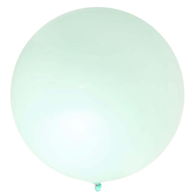 Mint green balloon on a plain backdrop