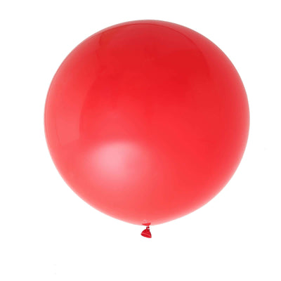 Red round balloon against a white background.