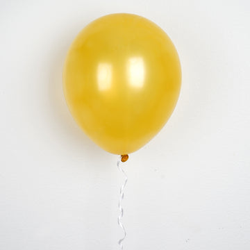 Celebrate in Style with Shiny Pearl Gold Latex Balloons