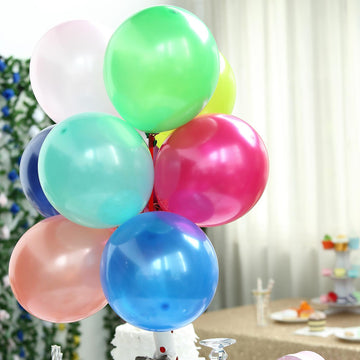 Shiny Pearl Assorted Colors Latex Helium or Air Balloons 12"