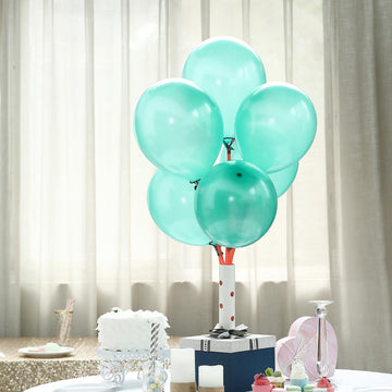 Add a Touch of Elegance with Shiny Pearl Turquoise Latex Balloons