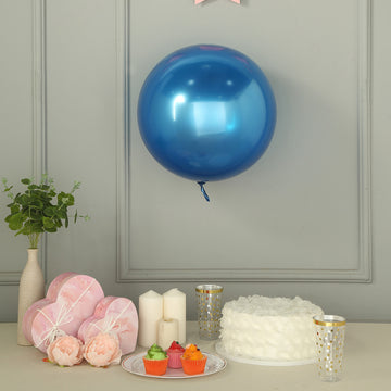 Vibrant Royal Blue Reusable UV Protected Sphere Vinyl Balloons 18 Inch - Add a Pop of Color to Your Event Decor