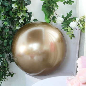 Add a Touch of Elegance with Large Gold Reusable UV Protected Sphere Vinyl Balloons